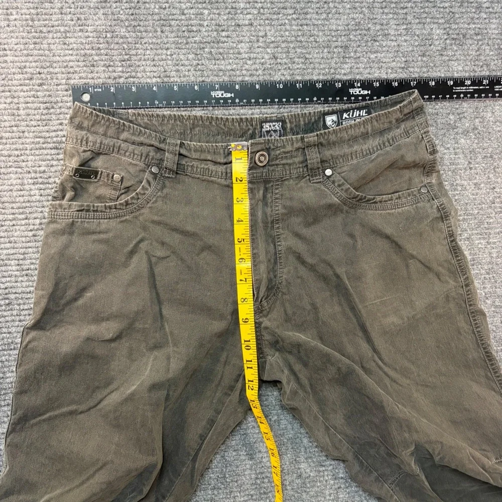 Kuhl Rydr Mens 35x32 Charcoal Grey Brown Cotton Twill Outdoor Hiking Pants